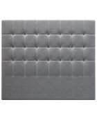 Tête de lit en Velours Sol grise - 180x120 cm